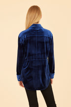 Velvet Button-Up Shirt