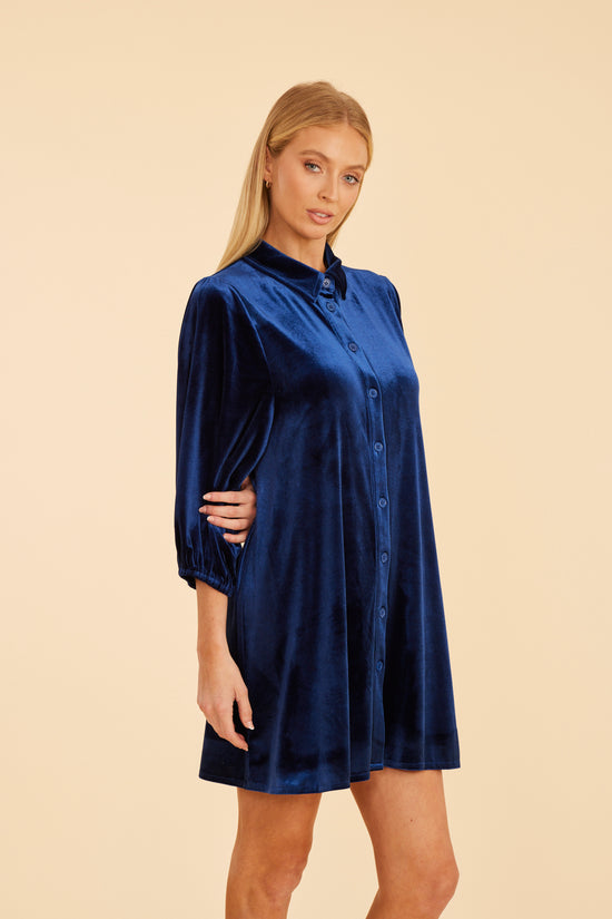 Velvet Puff Sleeve Dress