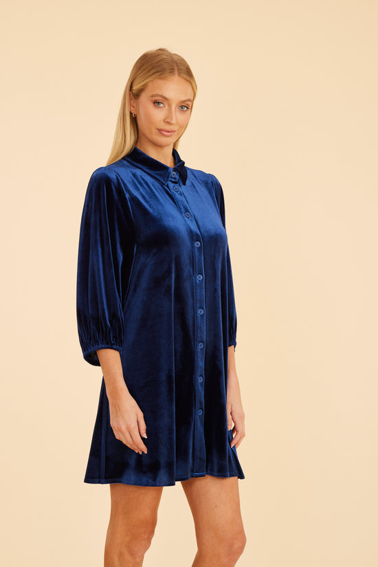 Velvet Puff Sleeve Dress