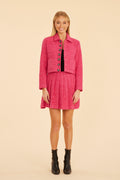 Tweed Jacket & Pleated Mini Skirt Set