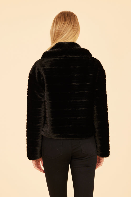 Faux Mink Grooved Jacket