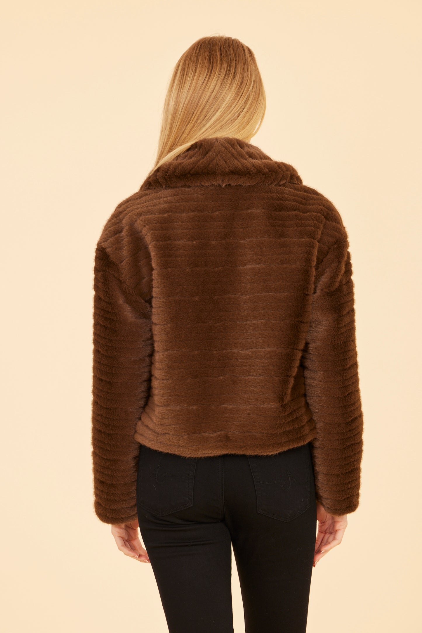 Faux Mink Grooved Jacket