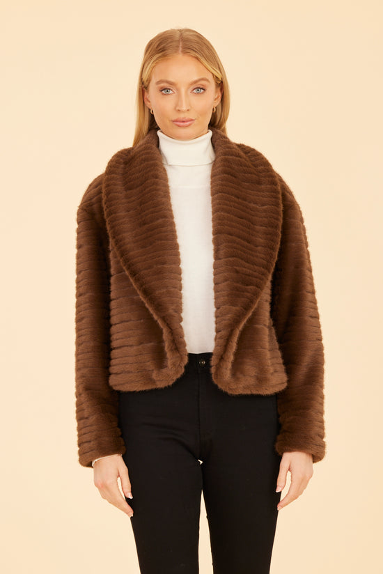 Faux Mink Grooved Jacket