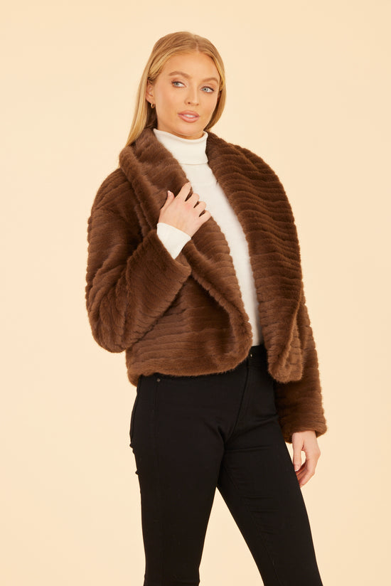 Faux Mink Grooved Jacket