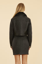 Quilted Faux Leather Skirt