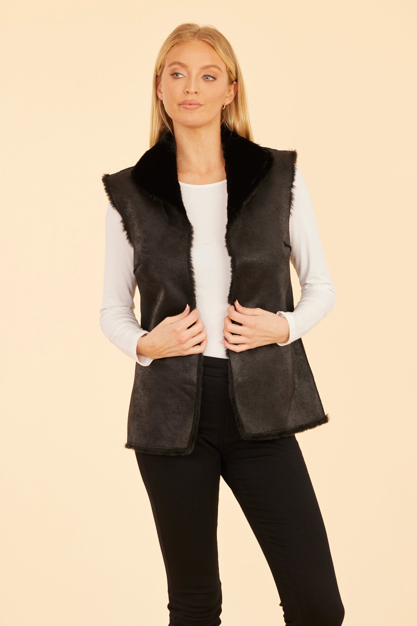 Faux Fur Reversible Plush Vest