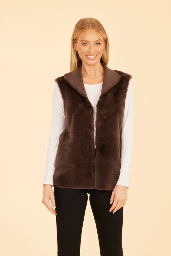 Faux Fur Reversible Plush Vest