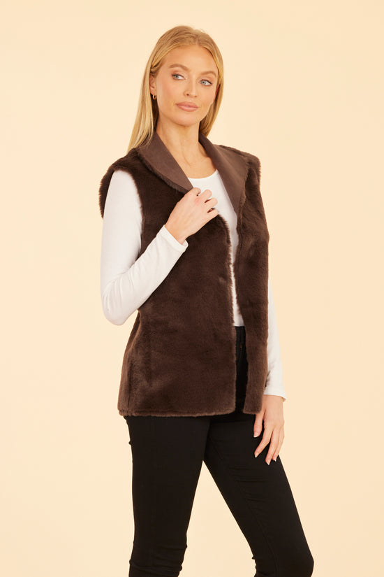 Faux Fur Reversible Plush Vest