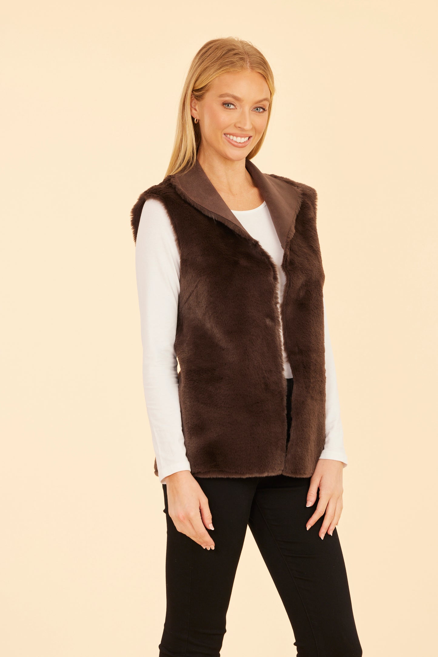 Faux Fur Reversible Plush Vest