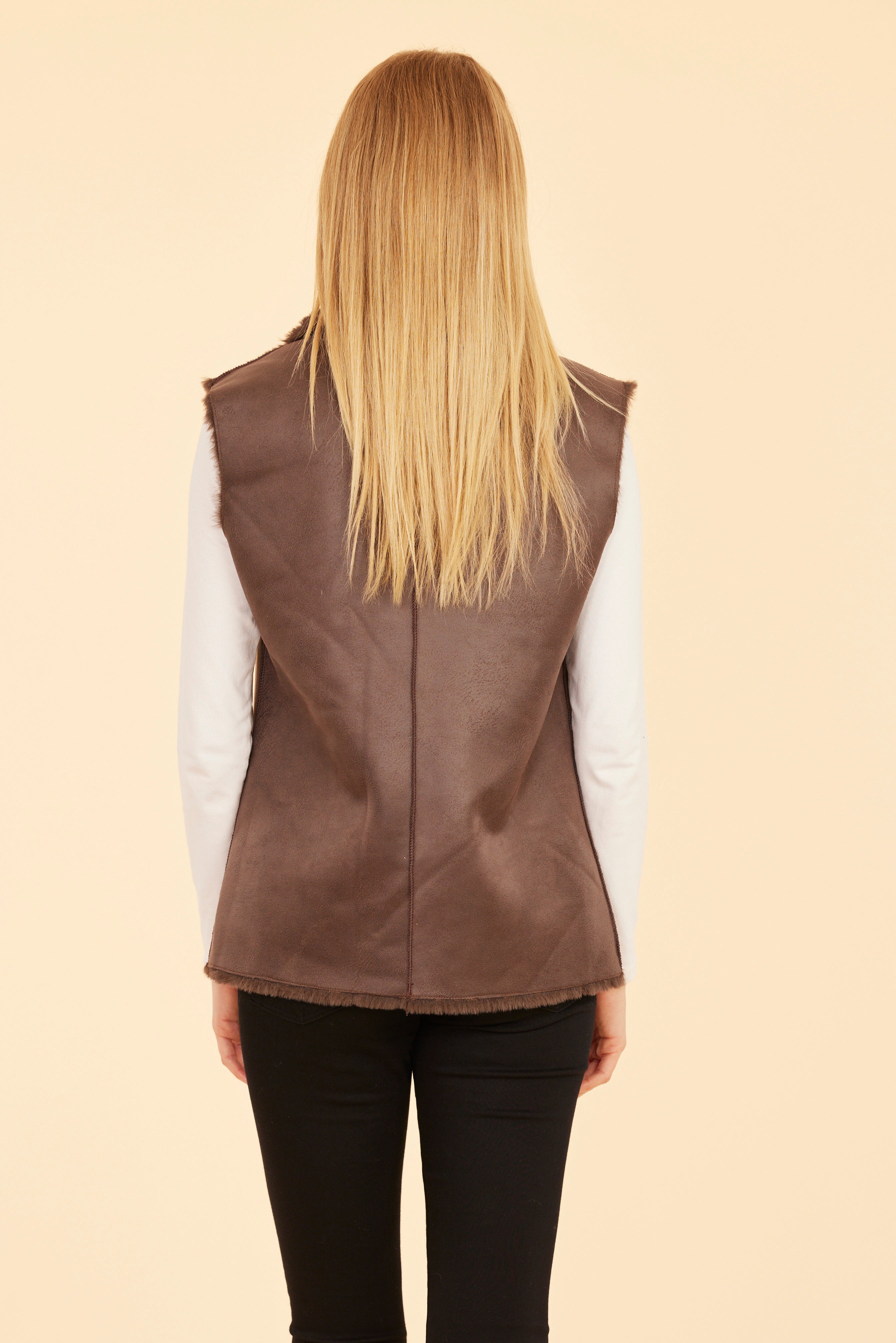 Faux Fur Reversible Plush Vest – Dolce Cabo
