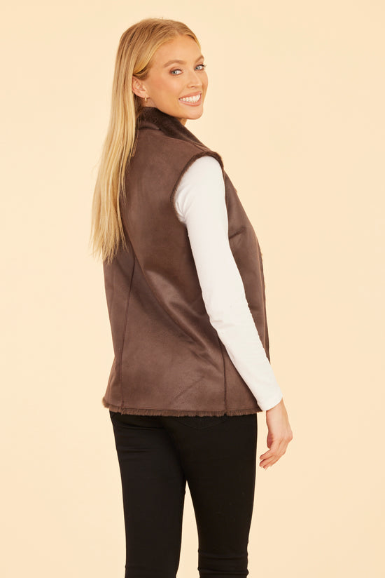 Faux Fur Reversible Plush Vest