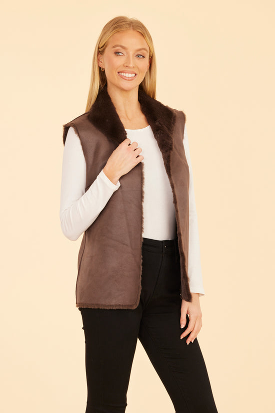 Faux Fur Reversible Plush Vest