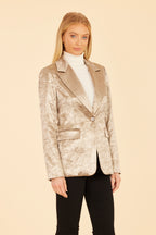 Crushed Metallic Satin Blazer
