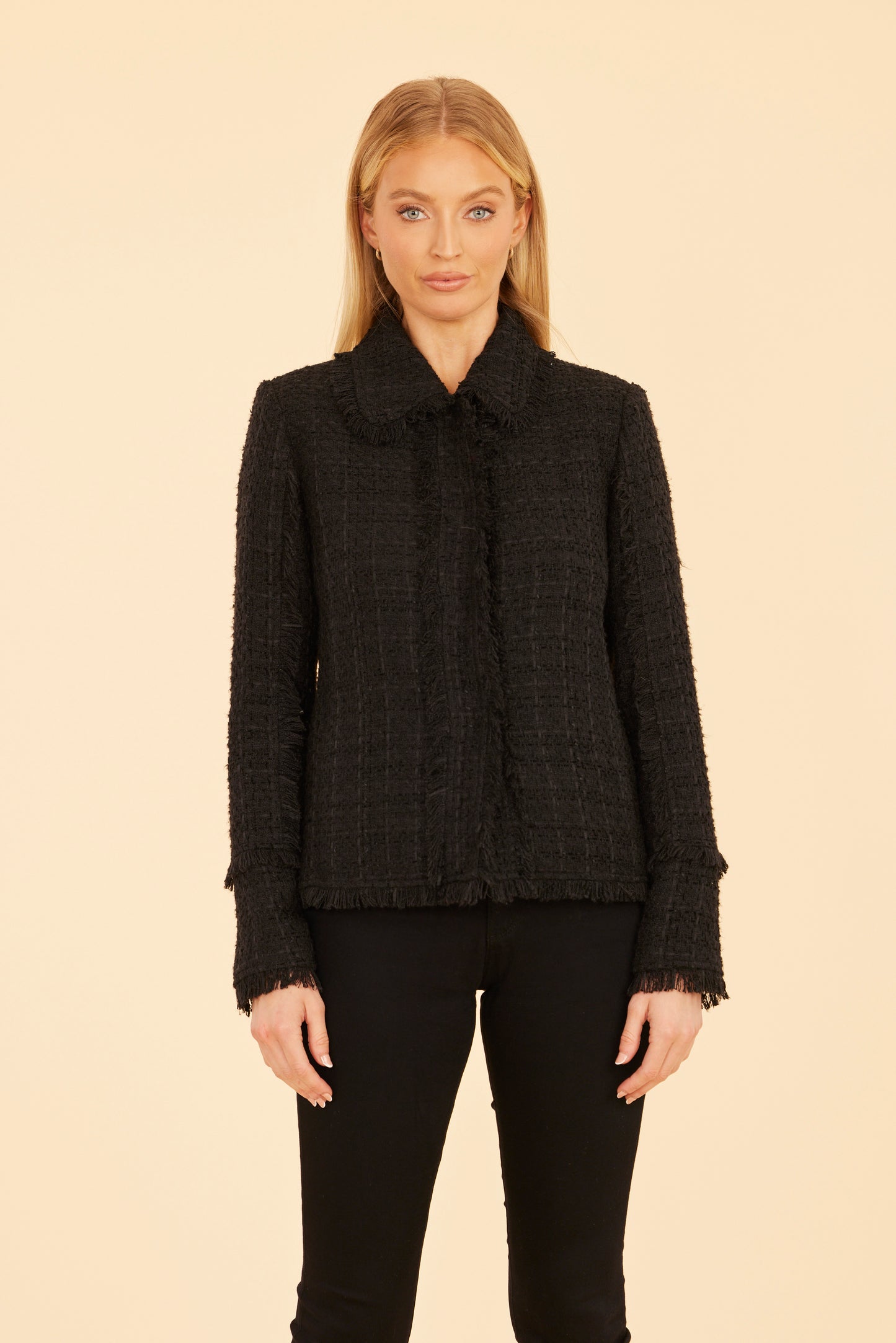 Black Tweed Fringe Jacket