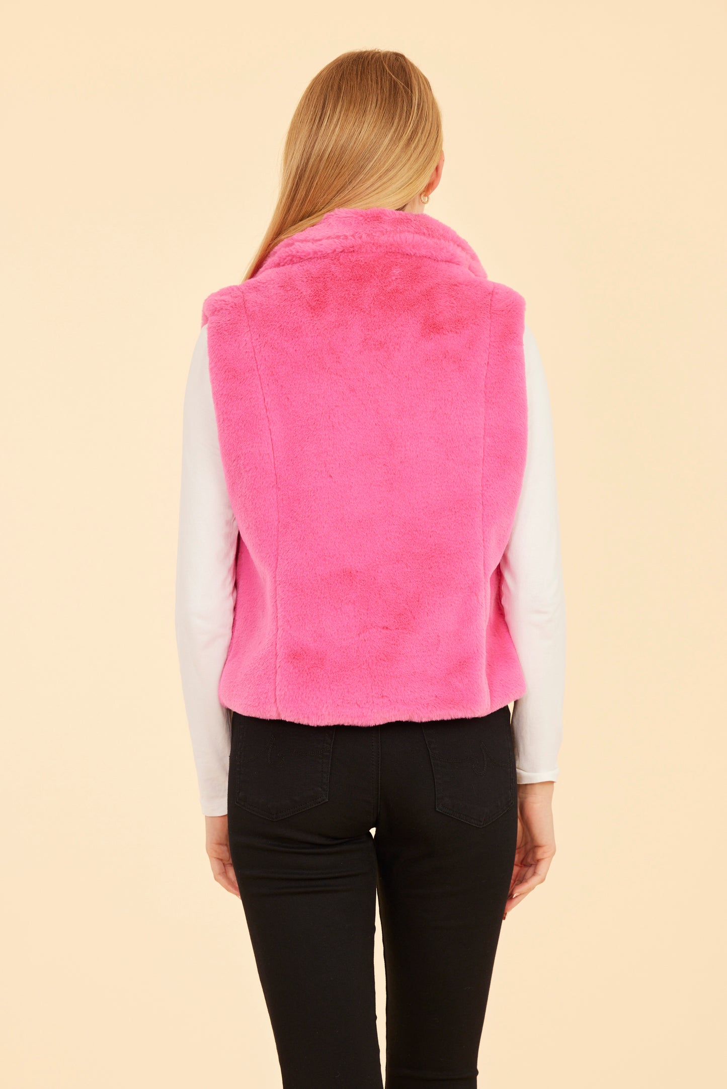 Plush Faux Fur Notch Collar Vest