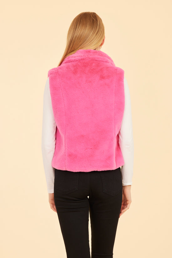 Plush Faux Fur Notch Collar Vest