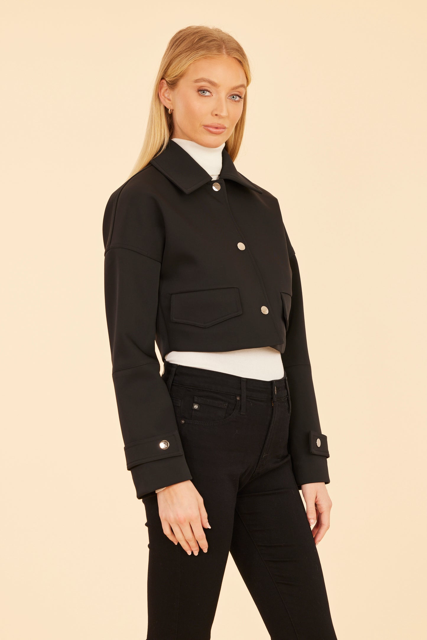 Cropped Neoprene Jacket