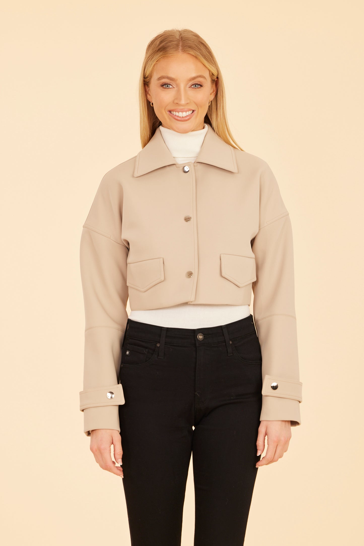 Cropped Neoprene Jacket