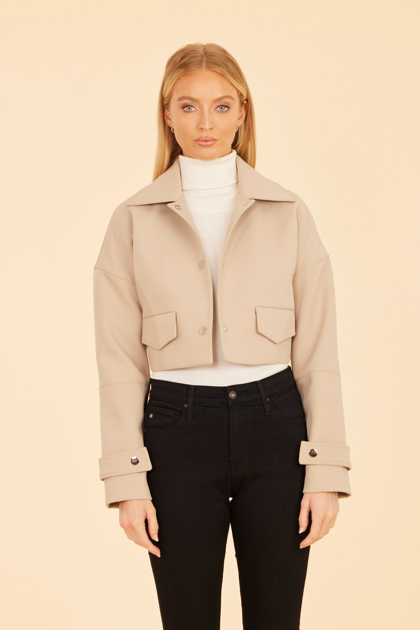 Cropped Neoprene Jacket