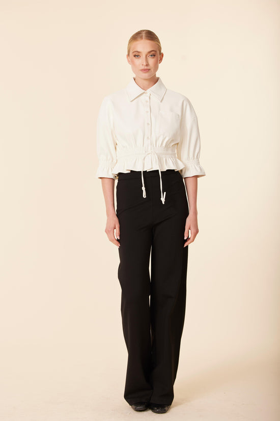 Faux Leather Short Shirt Jacket