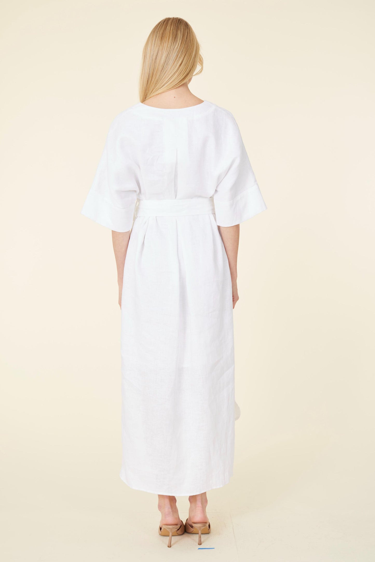 Linen Belted Maxi Dress