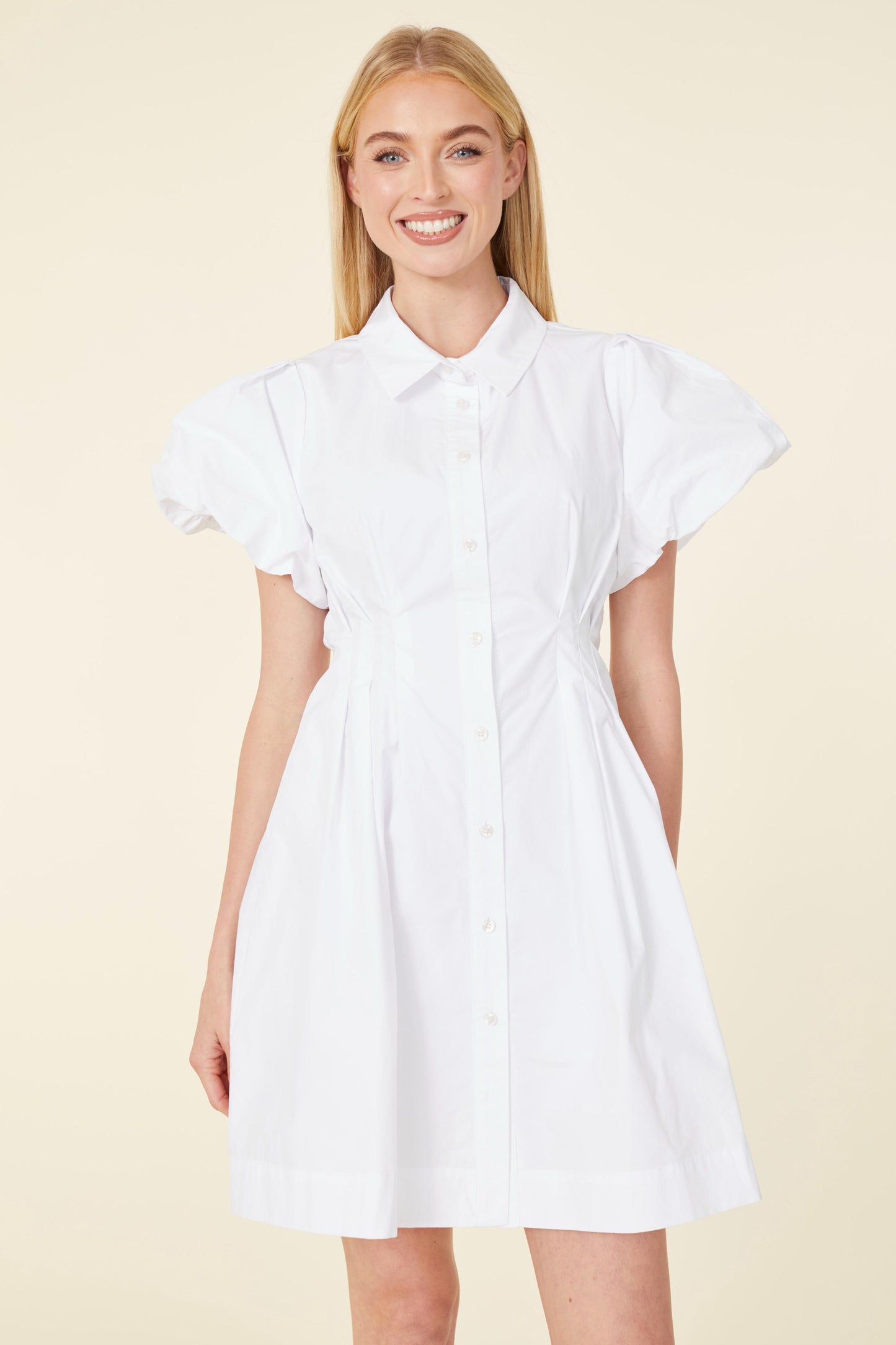 Poplin Statement Sleeve Dress