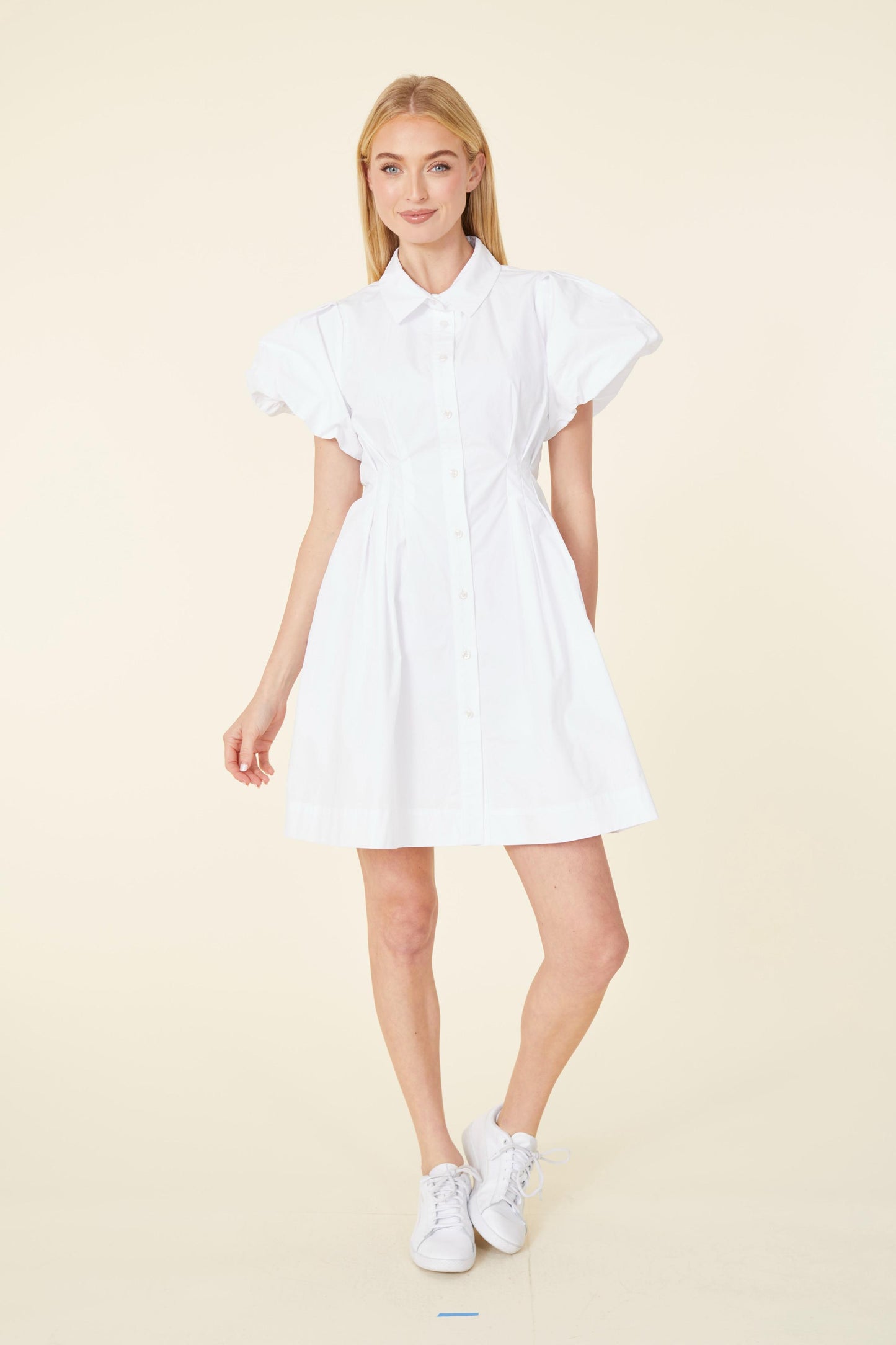 Poplin Statement Sleeve Dress