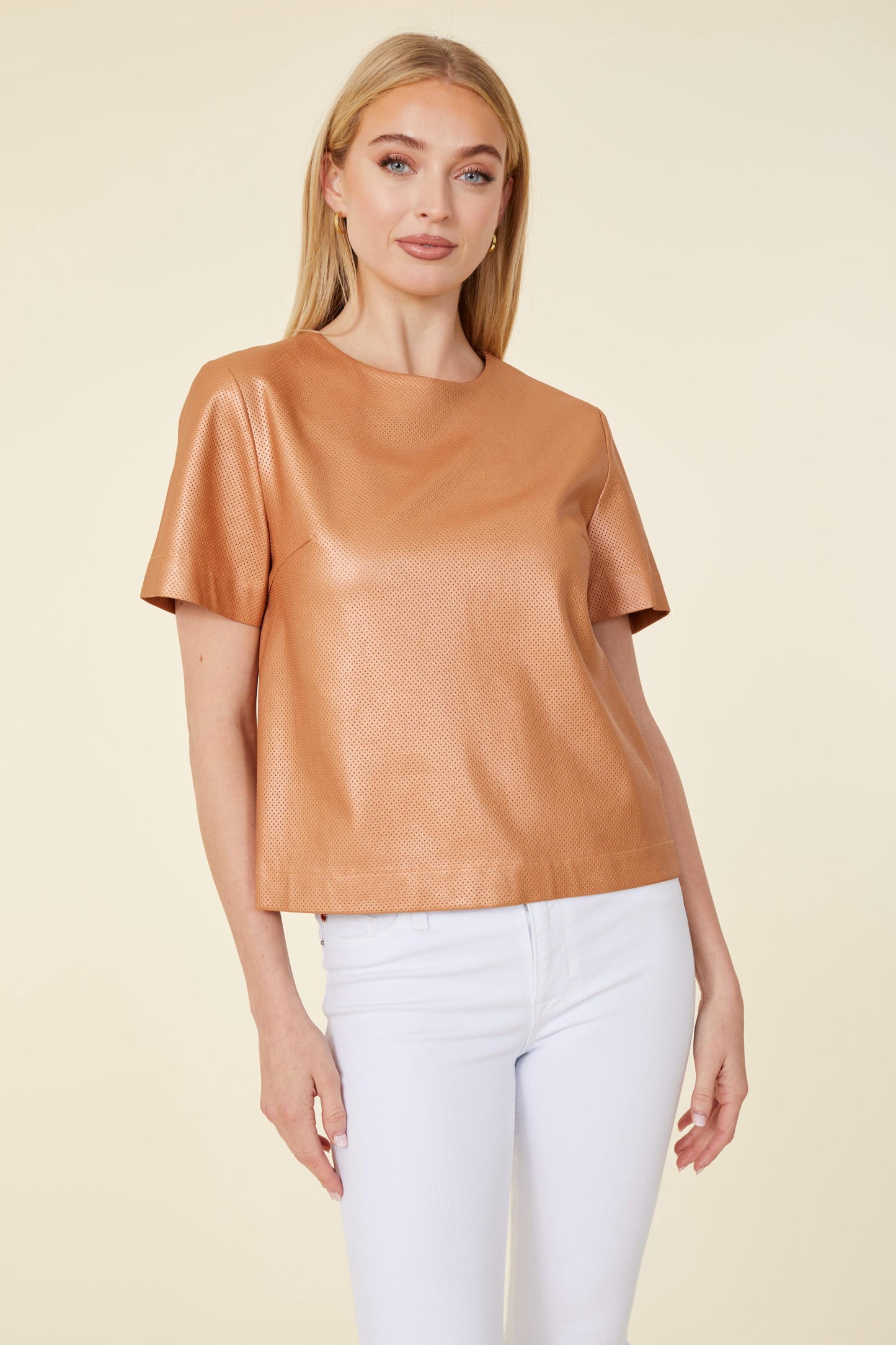 Vegan Leather Perforated Tshirt