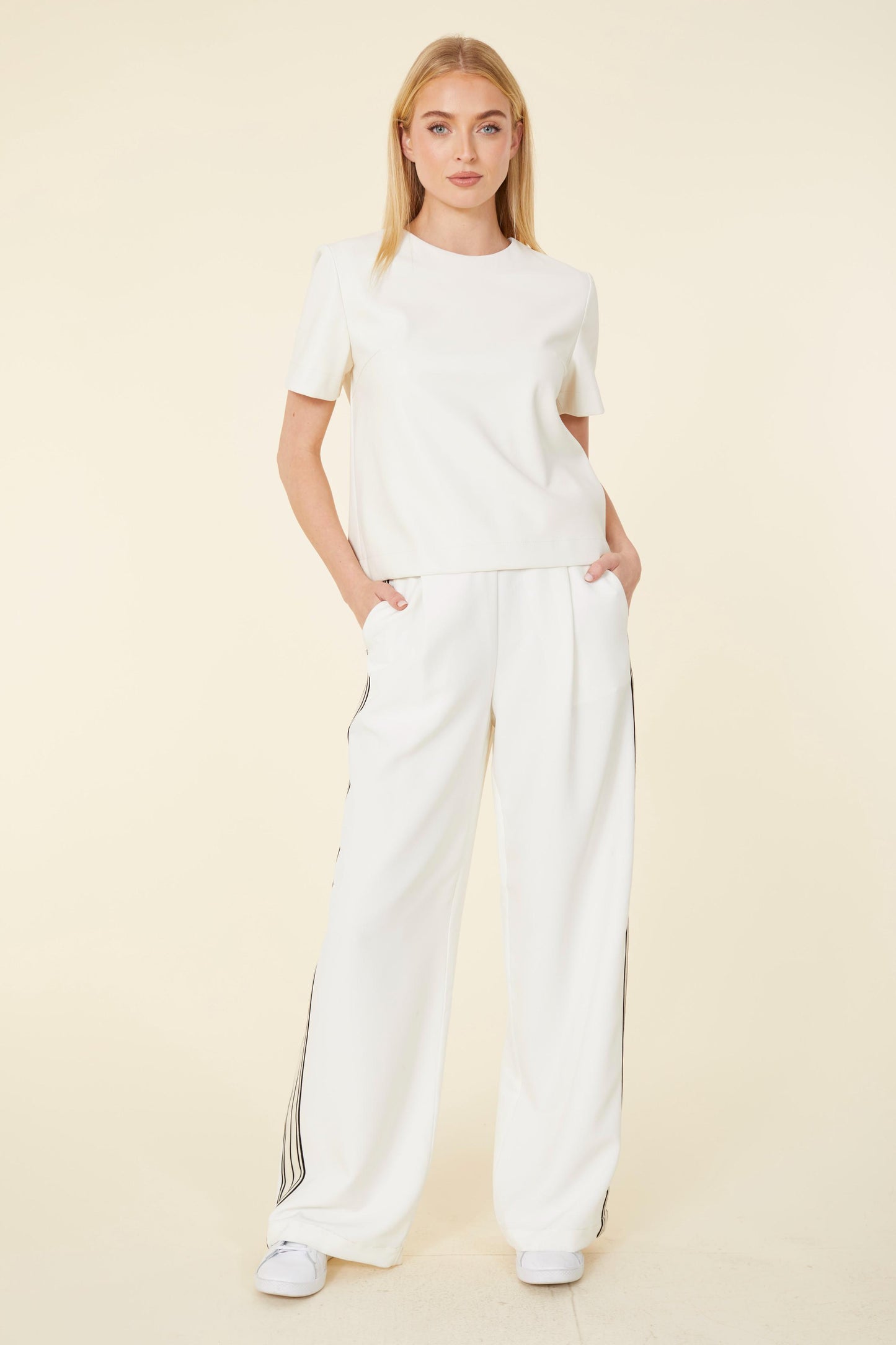 Racer Stripe Wide Leg Pant