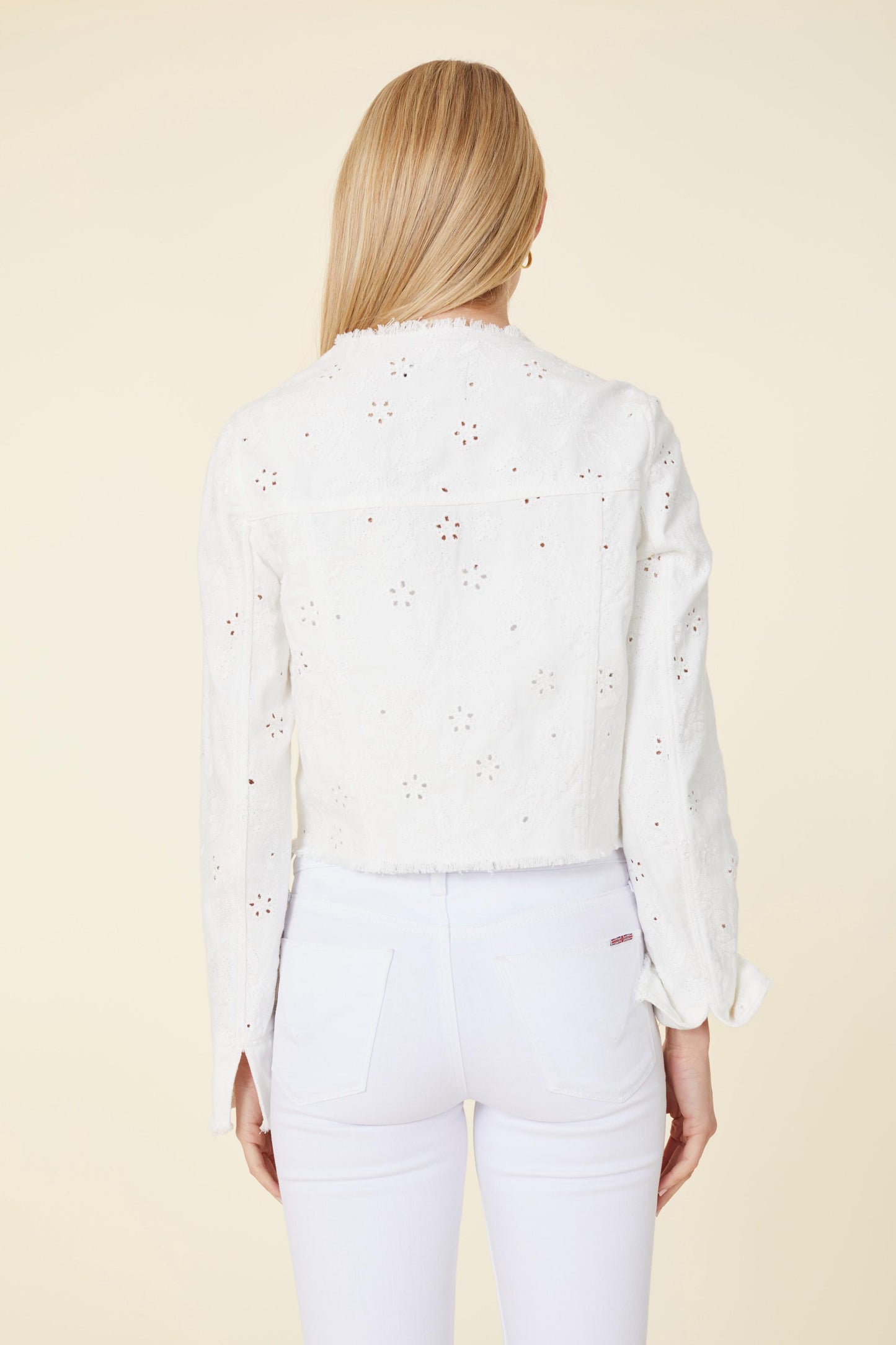 Eyelet Frayed Denim Jacket