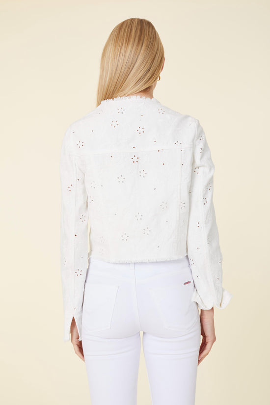 Eyelet Frayed Denim Jacket