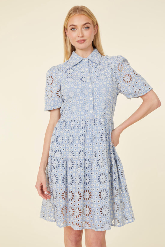 Short Sleeve Eyelet Dress