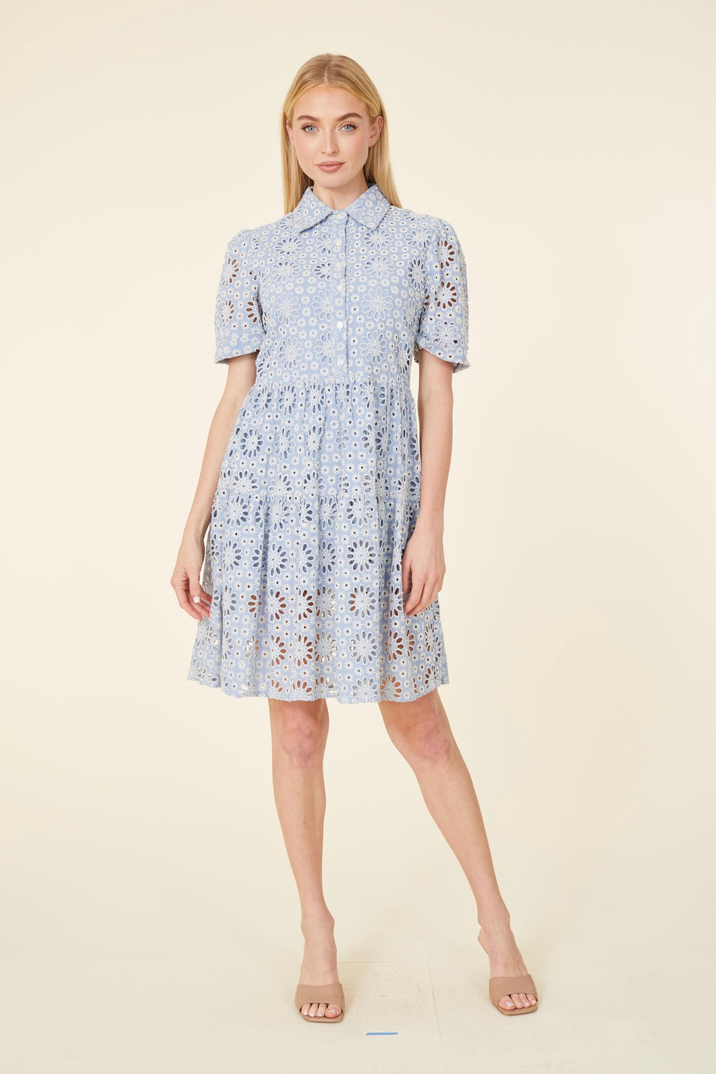 Short Sleeve Eyelet Dress