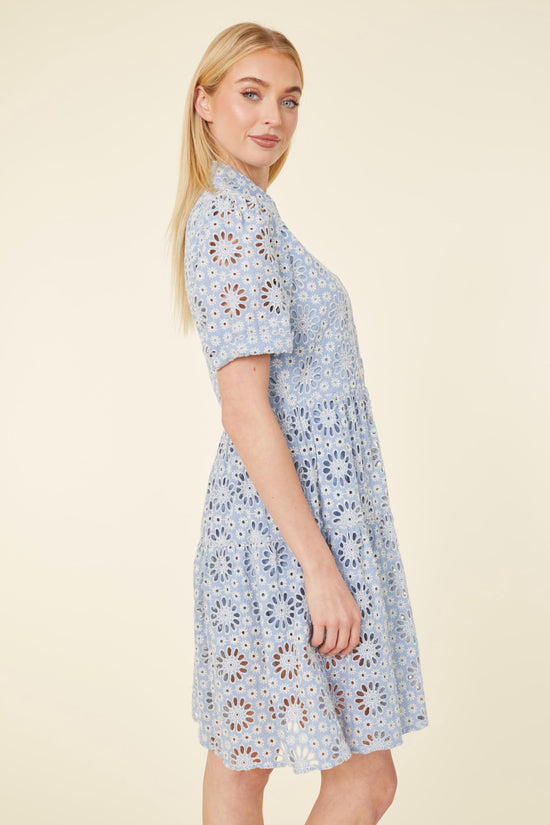 Short Sleeve Eyelet Dress