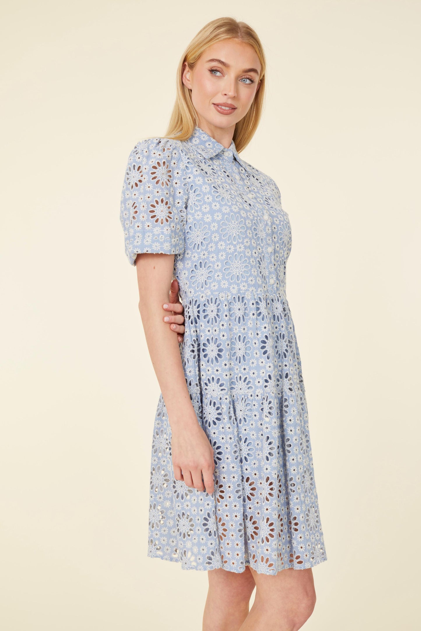 Short Sleeve Eyelet Dress