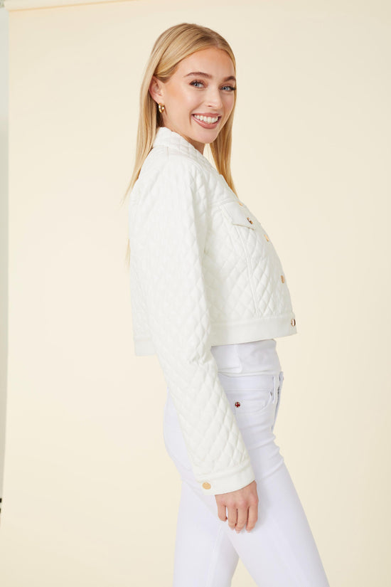 Vegan Leather Quilted Cropped Jacket