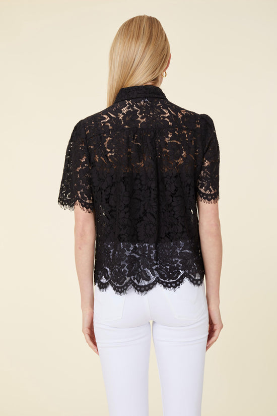 Floral Lace Pearl Button Blouse