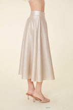 Vegan Leather Perforated Skirt