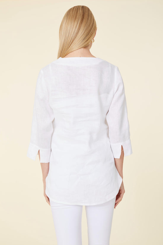 Linen Three-Quarter Sleeve Top