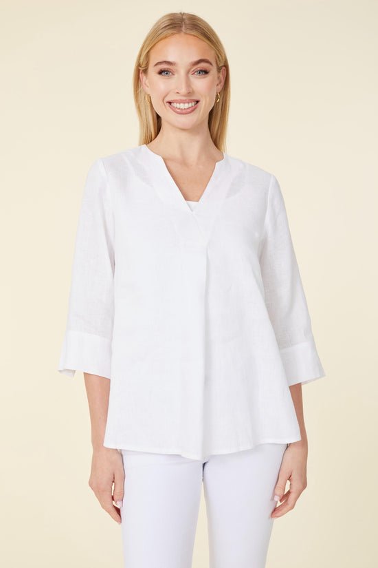 Linen Three-Quarter Sleeve Top