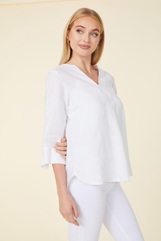 Linen Three-Quarter Sleeve Top