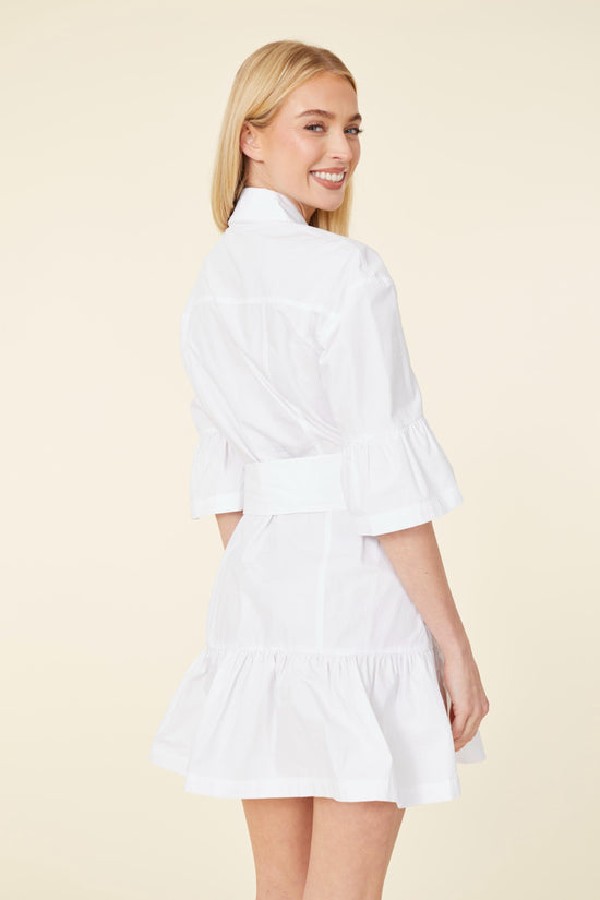 Poplin Ruffle Detail Dress With Or Without Sash