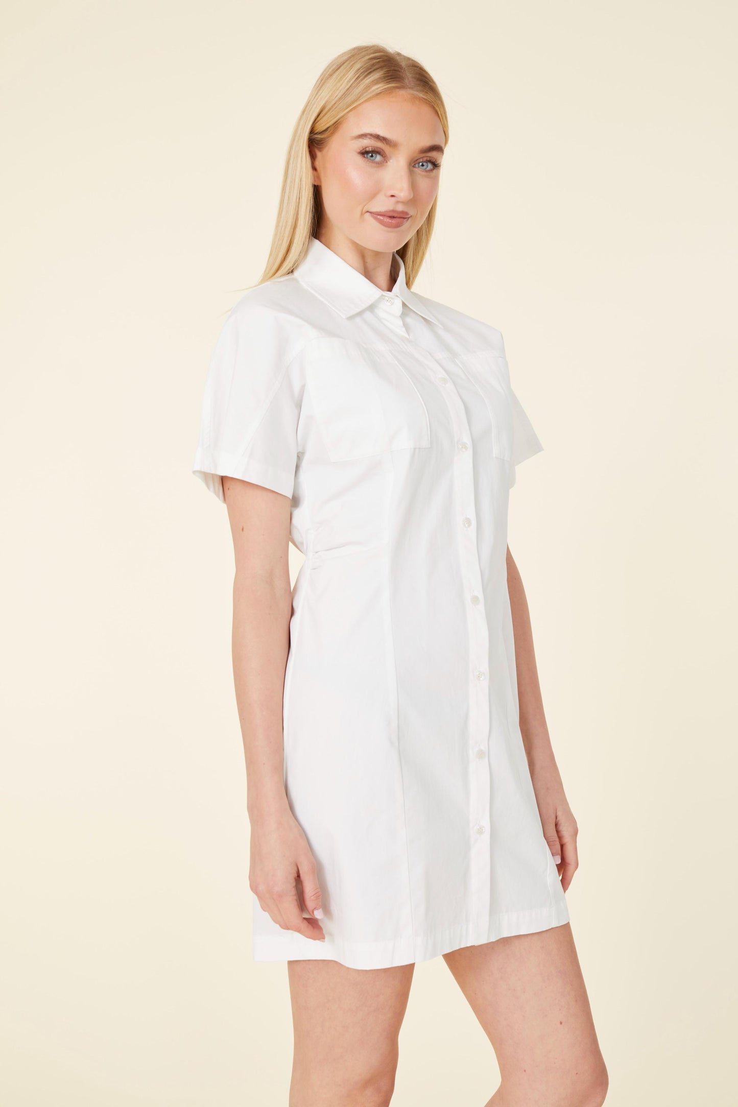 Poplin Elastic Back Waist Dress