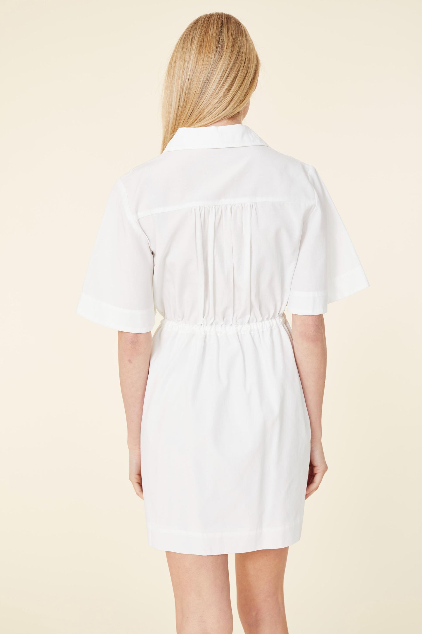 Poplin Drawstring Waist Dress