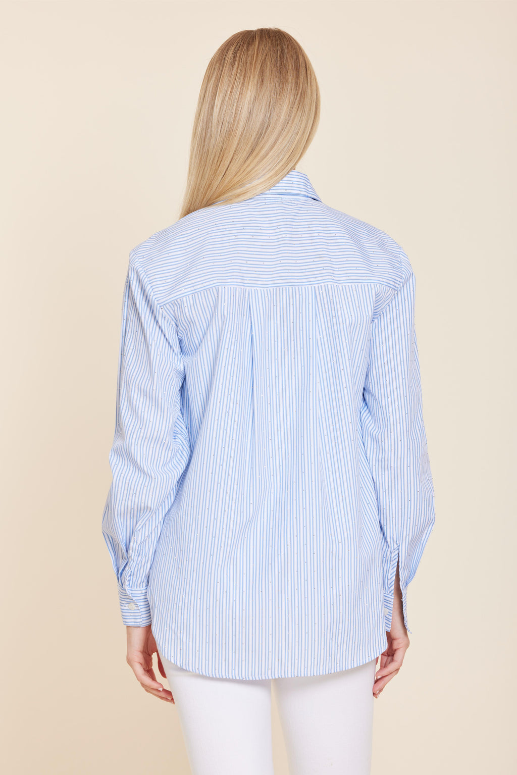 Micro Rhinestone Long Sleeve Shirt