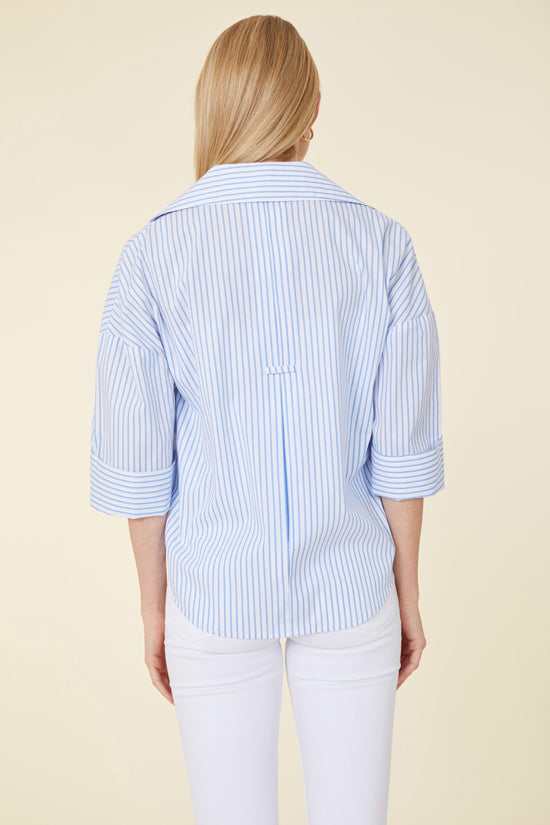 Three-Quarter Sleeve Striped Shirt