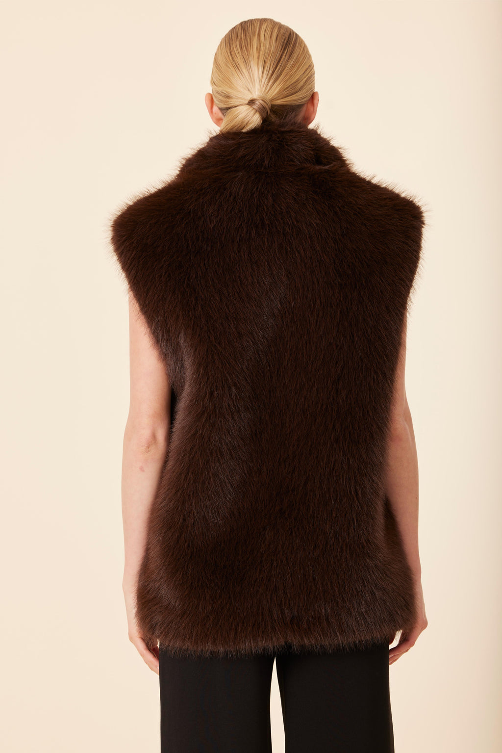Faux Fur Stand Up Collar Vest