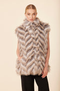 Faux Fur Stand Up Collar Vest