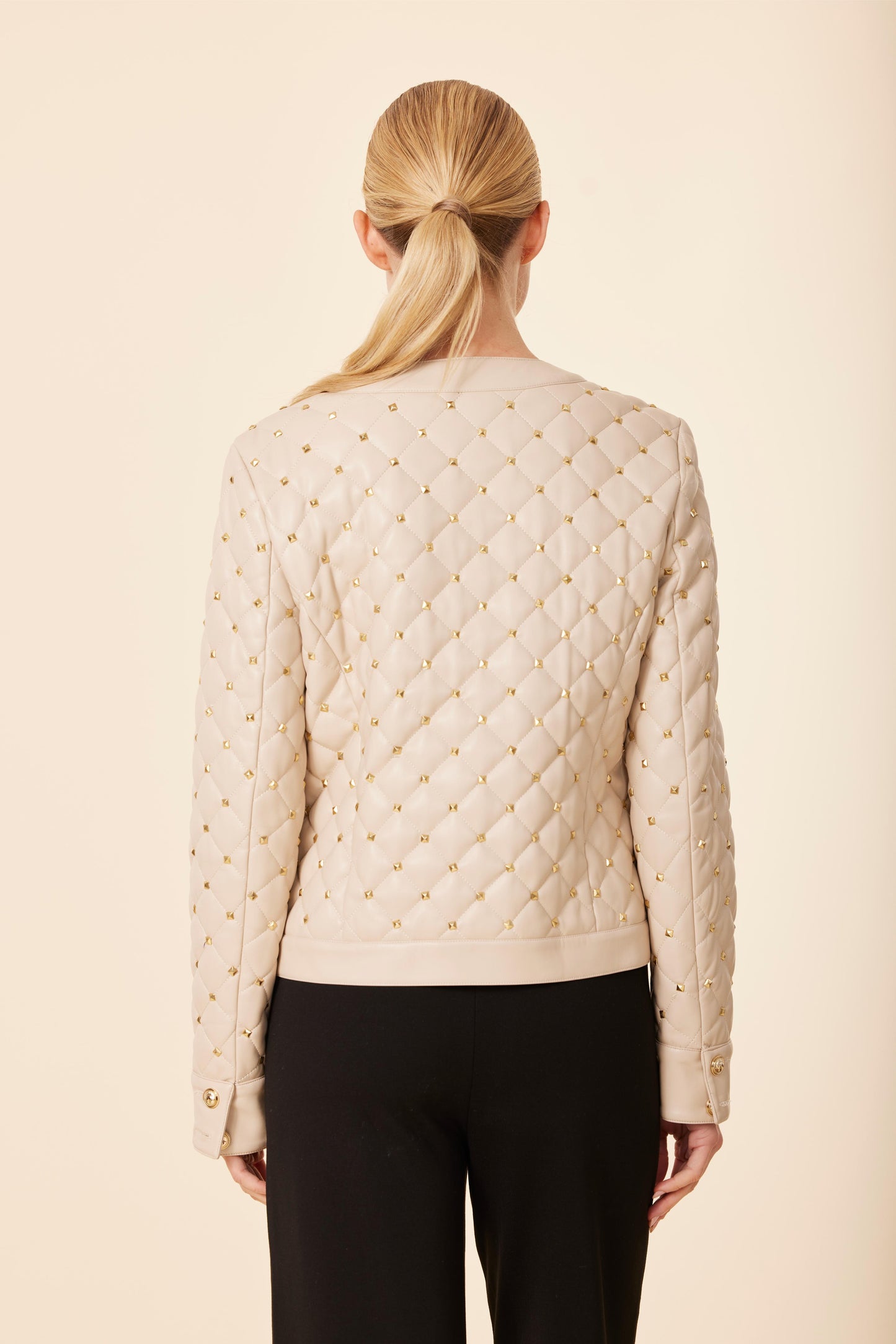 Faux Leather Parisian Jacket With Studs
