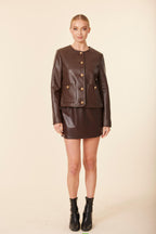 Faux Leather Elasticized Waist Mini